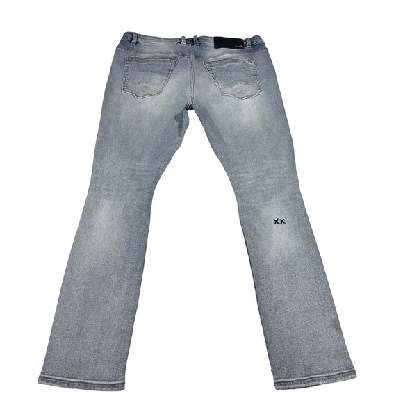 Cult of Individuality Punk Super Skinny Men Light Wash Jean Sz 40x32 Drip Ripped - Picture 12 of 16